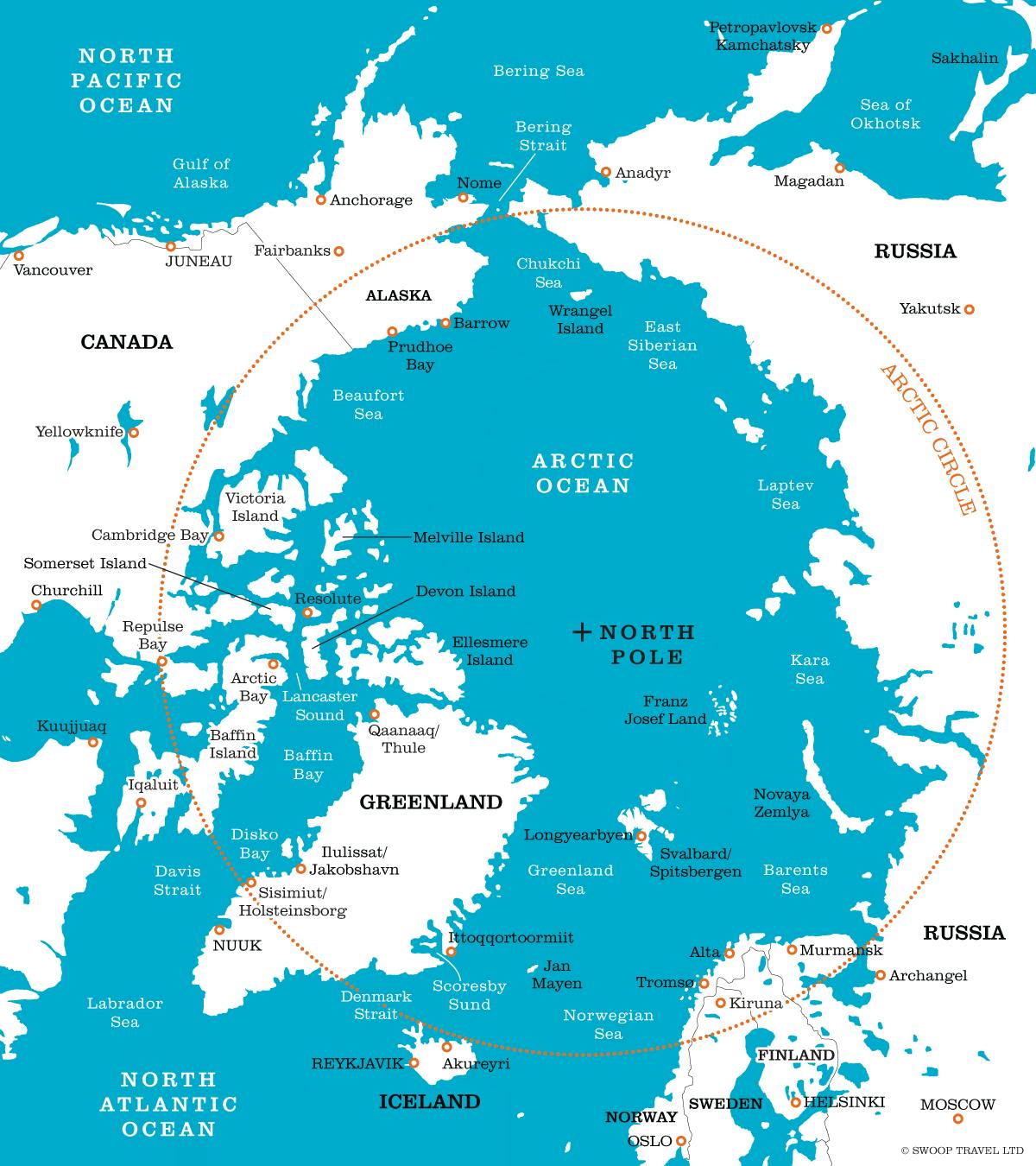 Arctic Maps, Landmarks & Regions  Swoop Arctic